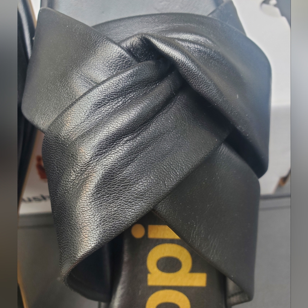 NEW Hush Puppies Black Leather Emily Slides - Picture 7 of 7